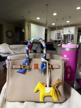 Hermès
Gris Tourterelle Togo Birkin 25 Gold Hardware, 2022 stamp U